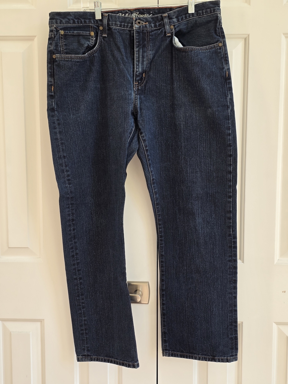Eddie Bauer Dark Blue Denim Jeans with Orange Stitching